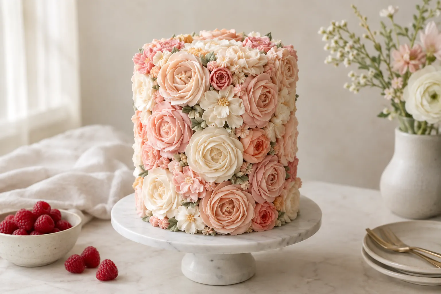 Buttercream cake finish