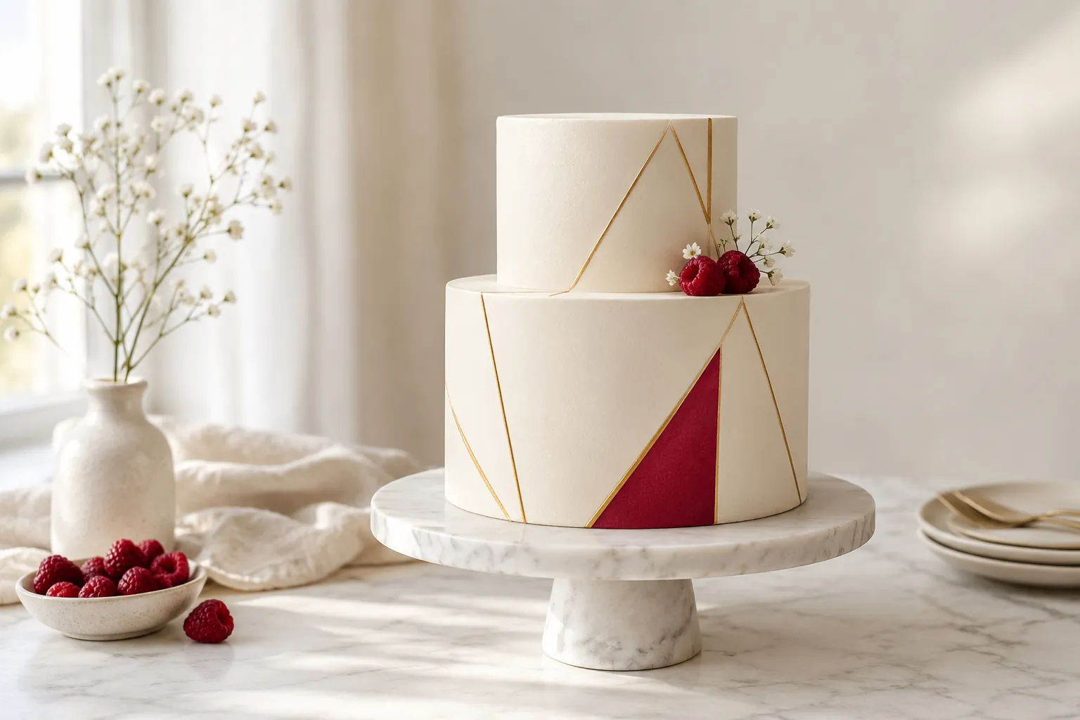 Geometric cake finish