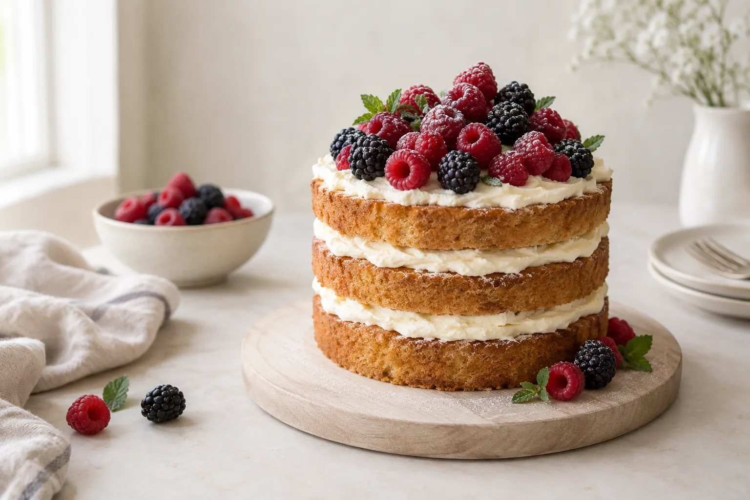Naked cake finish